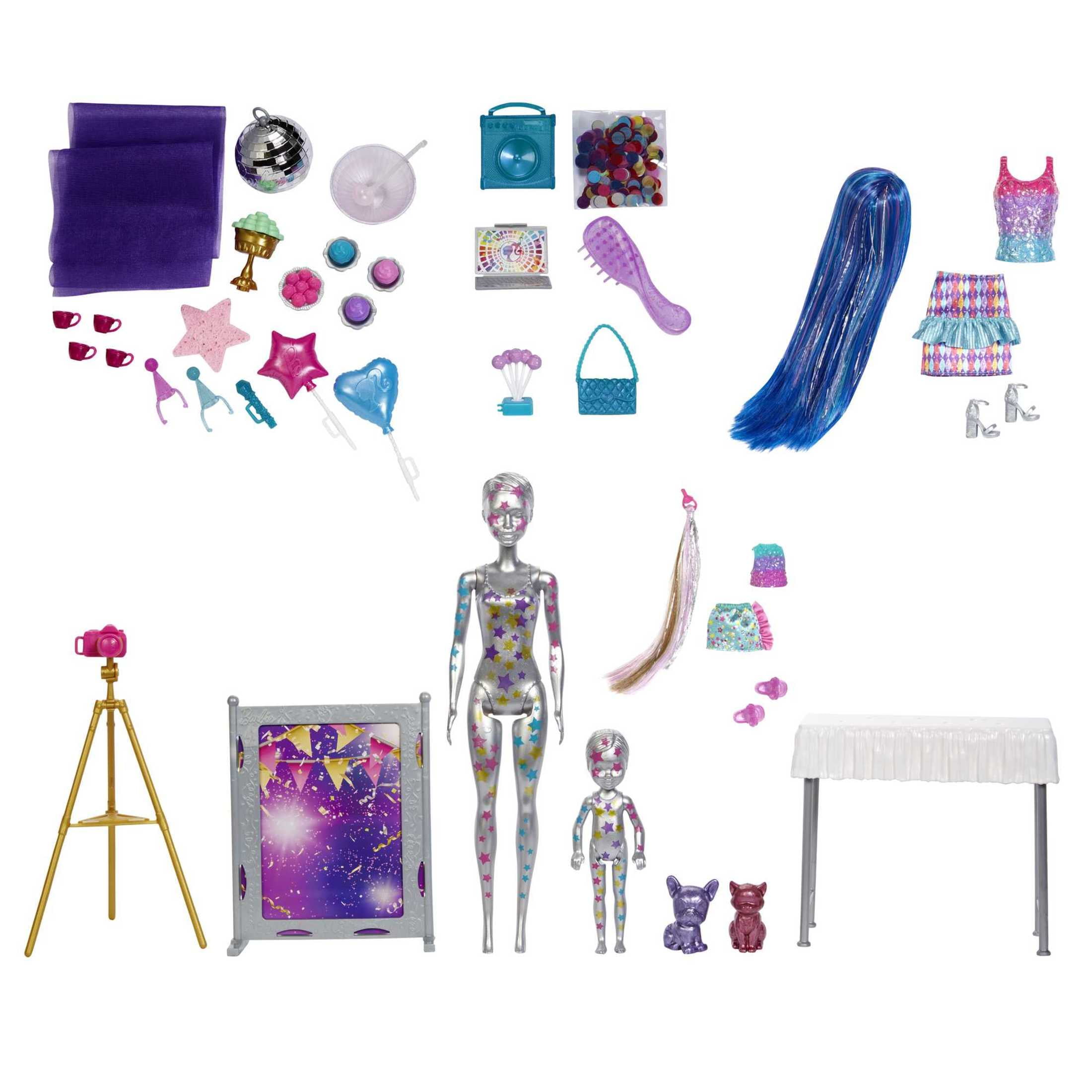 Barbie Mystery Color Reveal Surprise Party Set with Fashion Doll Accessories Walmart