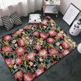 thumbnail image 3 of Area Rugs For Living Room Decor - Watercolor Red Wildflowers Anti Slip Throw Washable Rugs 3x5 For Bedroom, Soft Indoor Carpet For Bedroom Living Room 60x39In, 3 of 5
