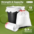 thumbnail image 2 of LIMELINEN Tall Kitchen Trash Bags with Drawstring, 800 Count, 13-gallon Trash Bag of 0.9 mil Thickness, Leak and Odor-Resistant, Heavy-Duty Plastic Garbage Bags for Home and Commercial Use, 2 of 7