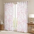 thumbnail image 2 of Manfei Pink Flower Blackout Curtains Set of 2 (52x84 Each), Spring Garden Floral Window Curtains, Tropical Vintage Blossom Curtains and Drapes, Luxury Bedroom Decor, 2 of 6