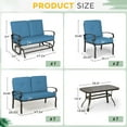 thumbnail image 2 of SUNCROWN 5-Piece Patio Furniture Set Outdoor Metal Conversation Set, Peacock Blue, 2 of 10