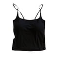 thumbnail image 5 of Rhuody Summer Tank Tops For Women Crewneck Spaghetti Strap Slim Fit Built In Bra Camisole Short Length Seamless Layering Shirts Everyday Wear 4Xl Grey, 5 of 6