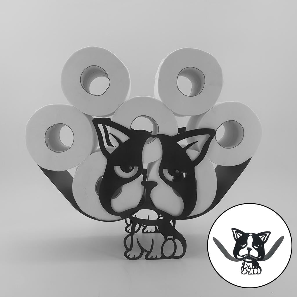 Fiocias Novelty Toilet Roll Holder Paper Stand Free Standing Cute Animal-shaped Iron Paper Storage Dog