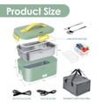thumbnail image 6 of Electric Lunch Box Food Heater, Portable Food Warmer, Hot Lunch Warmer Heated Lunch Box for Adults, 75W 1.8L 12V-24V 110V Stainless Steel Container with SS Fork & Spoon and Insulated Carry Bag,Green, 6 of 8