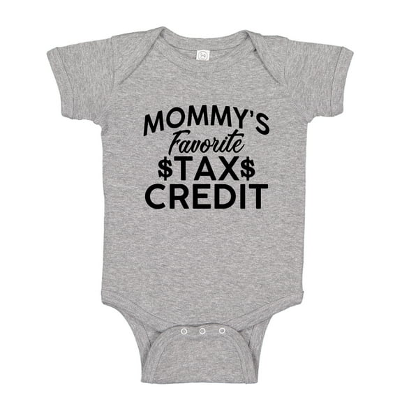 Mommy's Favorite Tax Credit Baby Bodysuit One Piece NB Athletic Heather
