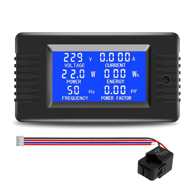 Voltímetro digital CT con pantalla LCD de 110 V CA y 100 A, amperímetro, comprobador de voltaje y corriente, medidor de potencia, energía, frecuencia y Wh