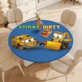 thumbnail image 4 of Stinky y Dirty-theme Fitted Round Tablecloths Elastic Edged Table Covers Waterproof Table Cloth for Kitchen Holiday Party Tables Decor 150cm, 4 of 6