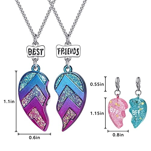 Collar colgante BGSHEMNI Best Friends Half Heart para niños joyería del mejor amigo