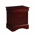 thumbnail image 3 of Tcbosik Rustic Nightstand with 2 Storage Drawers Accent Bedside Table for Bedroom Living Room, Cherry, 3 of 5
