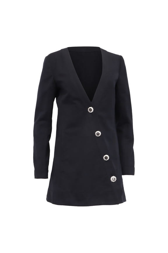Pre-Owned Chanel Asymmetric Button Fastening Jacket in Black Cotton