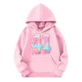 thumbnail image 3 of Tisuna Autumn Winter Hoodie For Girls Boys Child 41 Print Long Sleeve Hooded Tops Breathable Soft Unisex Kids Loose Fit Sweatshirt Pink Size 5-6 Years, 3 of 3