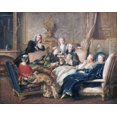 thumbnail image 2 of De Troy, Jean-Francois 32x26 White Modern Wood Framed Museum Art Print Titled - La Lecture De Moliere, 2 of 4