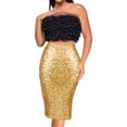 thumbnail image 5 of Baisdan Sequin Skirt for Women Sparkle Mini Skirts Holiday Party Skirts,Gold,Medium, 5 of 8