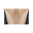 thumbnail image 3 of Silver Chain Necklace for Women – 14K Gold Plated Silver Flower Necklace with Sparkling Genuine 0.20 CTW White Diamonds – Chic, Stunning Silver Statement Necklace Gifts by JewelersClub, 3 of 4