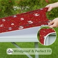 thumbnail image 6 of Red Christmas Snowman Pattern Square Fitted Tablecloth with Elastic Edge,Square Table Cover,Washable Elastic Table Cover for Home Kitchen Party Decor 34"x34", 6 of 6
