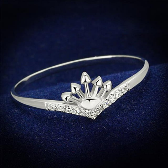 Bague en Argent Sterling 925 Rhodium avec AAA Grade CZ en Clair - Taille 9