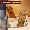 thumbnail image 3 of FOAUUH Cute Cat Bookmarks, Funny Wooden Bookmark for Book Lovers 2 Pcs, Unique Gifts for Kids Teacher Cat Lover, 3 of 6