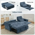 thumbnail image 2 of 2 in 1 Convertible Sectional Sofa Bed with Charging Station and Reversible Recliner, 3-Seater Chenille Sleeper Couch with Pull Out Bed and Adjustable Backrest for Living Room, Apartment, Blue, 2 of 9
