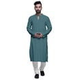 thumbnail image 2 of Atasi Solid Long Sleeve Kurtas Shirt Mandarin Collar Partywear Mens Clothing, 2 of 7