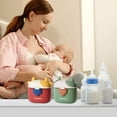 thumbnail image 5 of Bebamour Baby Formula Dispenser, BPA Free Portable Milk Powder and Candy Fruit Snack Storage Container with Scoop and Leveller for Travel, 450 ML，Green, 5 of 6