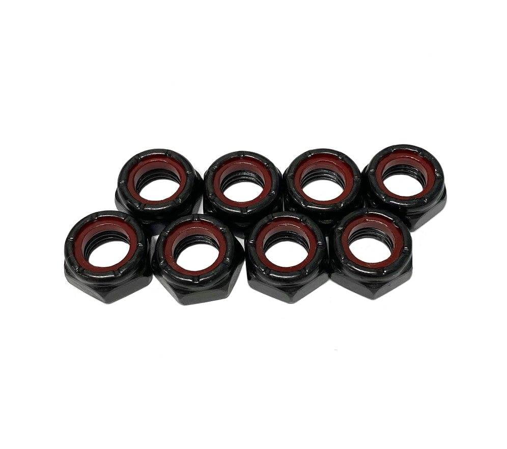 Powerdyne Roller Skate Axle Lock Nuts Black Set of 8