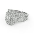 thumbnail image 3 of Twisted Shank Double Halo Bridal Set Ring for Women, IGI Certified 2.05ctw Emerald Cut Lab Grown Diamond Engagement Wedding Ring 14K Solid White Gold F-G, VS-SI Quality Ring Size-5.5, 3 of 6