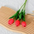 10 Pcs Artificial Tulip Flowers Faux Tulip Stems PU Real Touch Tulips
