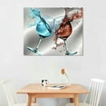 thumbnail image 3 of JRXY Wall Art Decor Large Canvas Print Picture Abstract Red Wine Glassl Blue and Red Wine Cup Painting Artwork for Dining Room Kitchen Home Decor Stretched and Framed Ready to Hang picture 1, 3 of 5