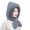 Dark Gray, variant on sunsanly Women Winter Hat with Integrated Scarf Thick Warm Faux Rabbit Fur Solid Color Full Protection Outdoor Cycling Travel Cold Weather Cap