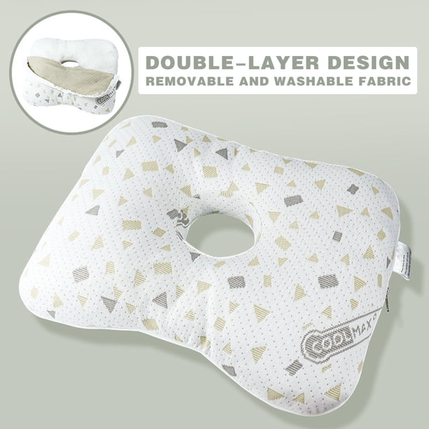 Almohada para orejas con agujero para la oreja, almohada para dormir de lado para personas mayores, pacientes postquirúrgicos, salón y cuidados de enfermería