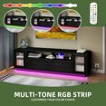 thumbnail image 4 of Uforic Large TV Stand w/Power Outlets for 70 inch TV, LED Entertainment Center, Black, 4 of 6