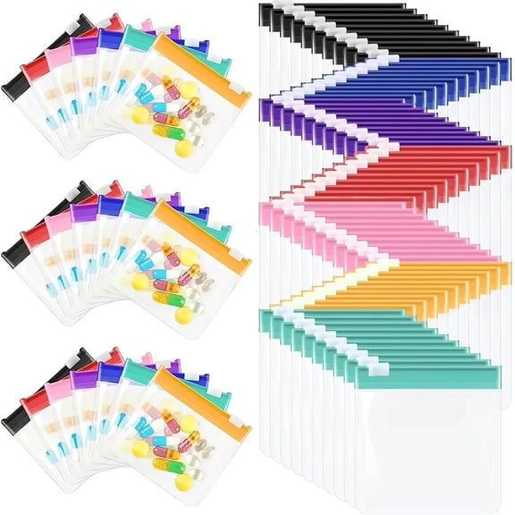 Clear Zipper Storage Bag Small Pouch Set, 70 Pcs Reusable Travel Pouches