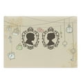 thumbnail image 1 of Wedding Cutting Board, Vintage Silhouette Frames Married Couple French Style Design Happiness, Decorative Tempered Glass Cutting and Serving Board, Large Size, Pale Pink Dark Brown, by Ambesonne, 1 of 1