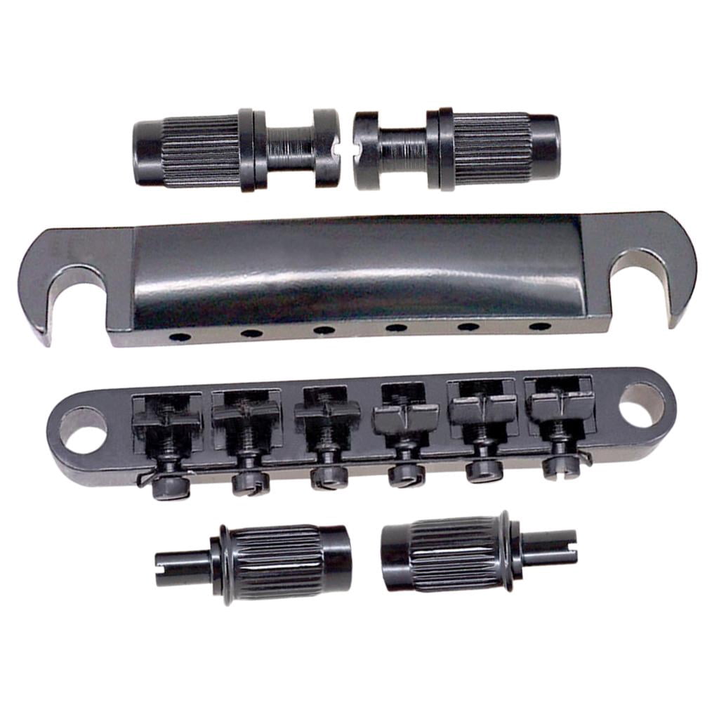 Dualoai Bridge & Stop Tail Bar for LP EPI Electric Guitar Parts - Black