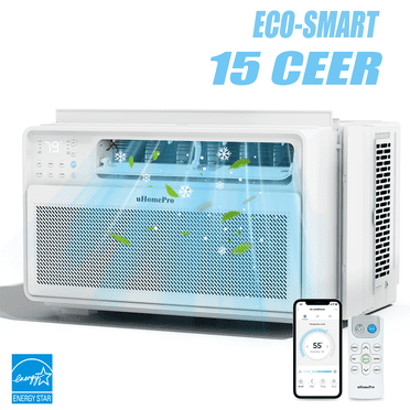 12,000 BTU Portable Window Air Conditioner w/ 4 Modes - Cools up to 550 Sq. Ft, Uhomepro Air Conditioners w/ Washable Filter & Adjustable Window Fit, Energy Saving 38%