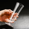 thumbnail image 4 of Verre à Champagne sur Pied Court, 1 Pcs avec Flûte à Champagne Rayée Verticale Capacité de 4,06 oz pour Bars et Restaurants, 4 of 6