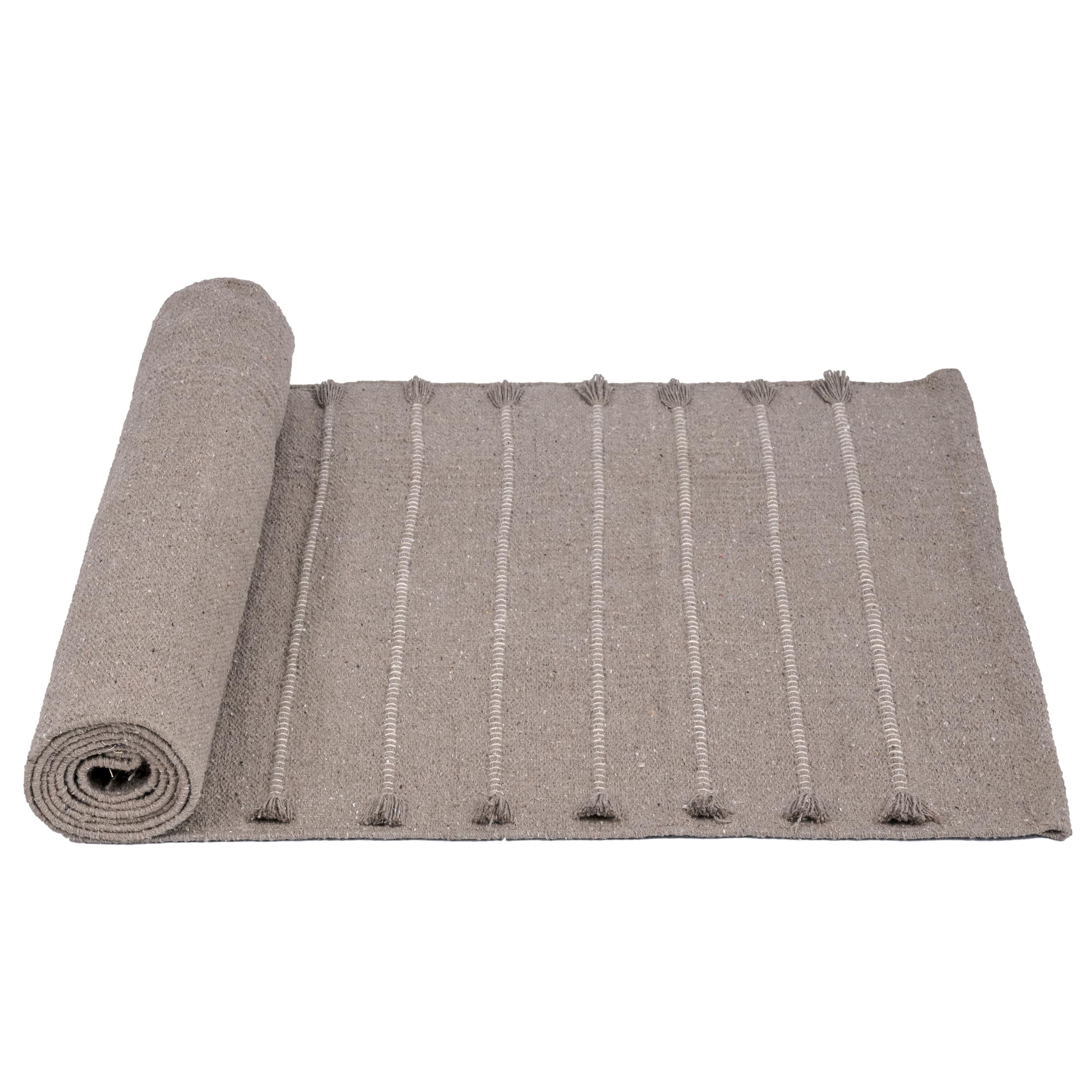 Sivi Herbal Organic Cotton Yoga Mat - Eco-Friendly Hand-Woven Non-Slip Rug - Thick & Comfortable (24”x72”x5mm) for Home Fitness & Yoga