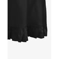 thumbnail image 4 of Vargottam Ruffle Tablecloth Cotton Solid Round 54'' Diameter Black, 4 of 9