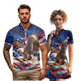thumbnail image 2 of Garronmavis His and Hers Golf Shirts Galaxy American Flag Eagle Matching Quarter Zip Matching Couple Tennis Shirts Woman Tennis Clothing Set Quick Dry for Golf,Tennis,Hiking,Running,Gym Fit Plain, 2 of 5