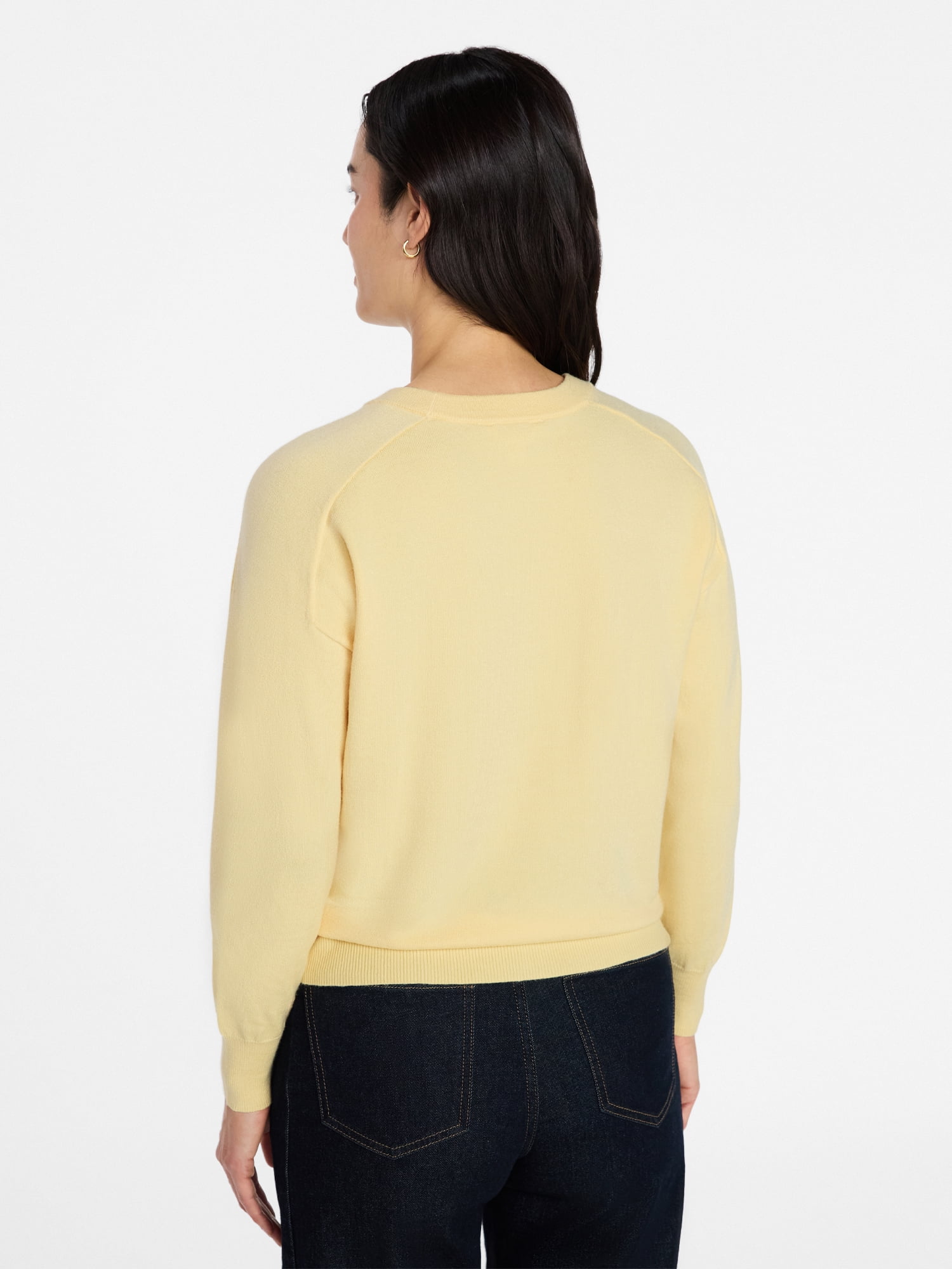 Time and Tru Women's Crewneck Sweater with Long Sleeves, Lightweight, Sizes XS-XXXL