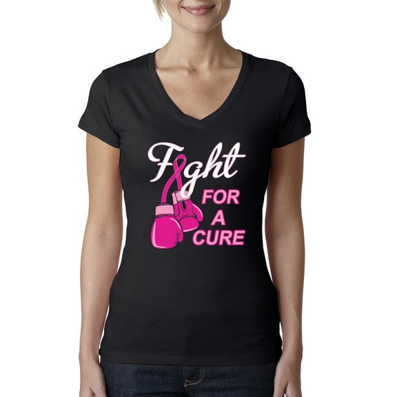 for a Support Awareness Womens V-Neck Tee, Black, Small