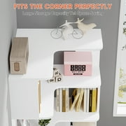 Tribesigns 6-Tier Corner Bookshelf, 64.9 Inch Tall Industrial Bookcase with Anti-drop Panel
