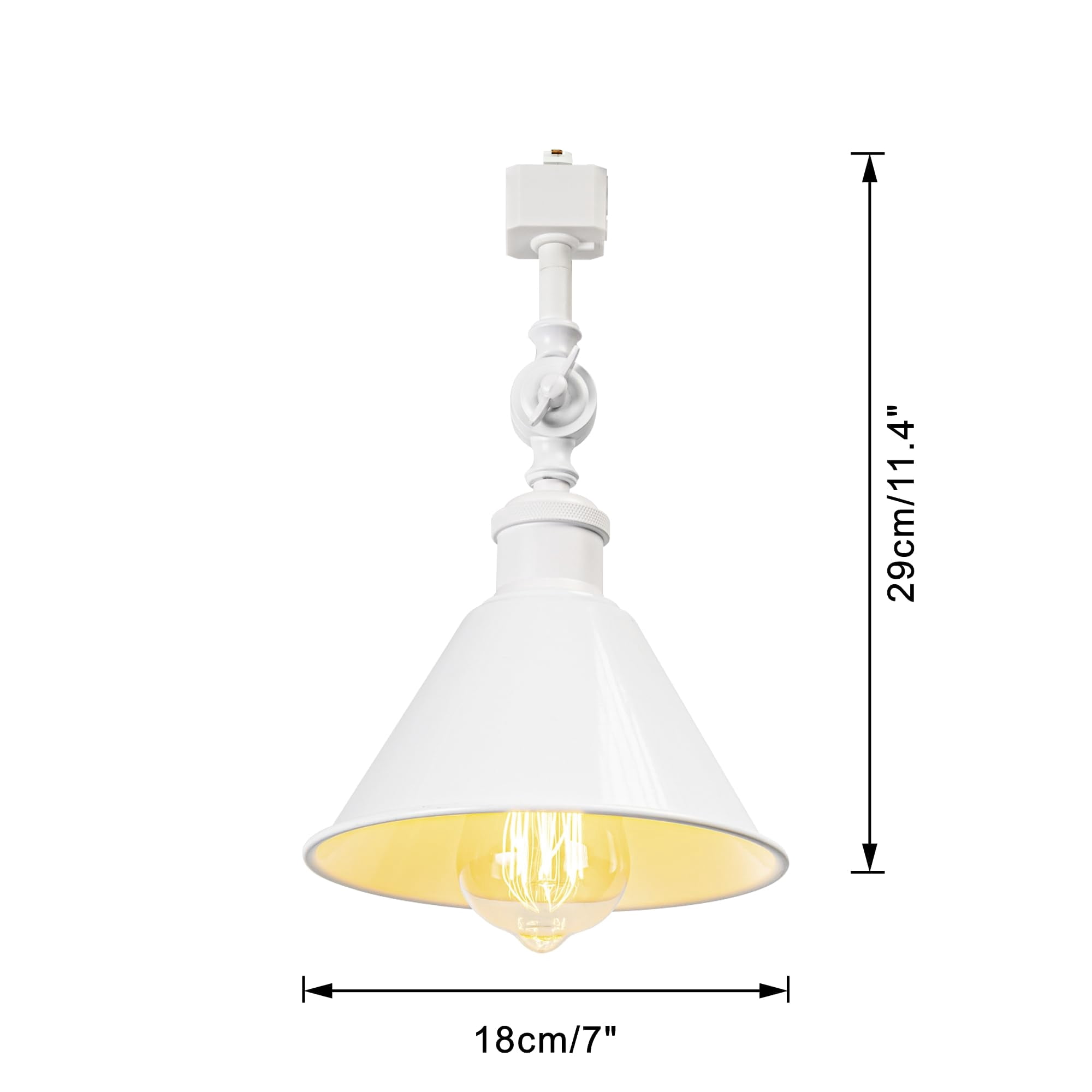 KAYYELAMP Minimalist White with Shade H-Type Track Lighting E26 Base Adjustable Angle Direction For Home Office 1 Pcs