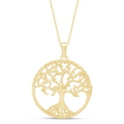 Tree of Life Pendant Necklace 14K Yellow Gold Over Sterling Silver
