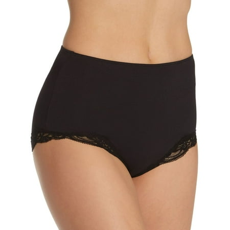 

Women s Only Hearts 51619 Delicious High Waist Brief Panty with Lace (Black S)