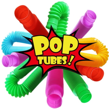 Novelty Place 6 Pack Pull & Pop Tubes Sensory Fidget Toy Sensory Educational Toys
