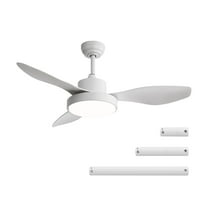 QHTX 47-Inch Ceiling Fan with Matte Finish, LED Light, Remote Control for Living Room, Bedroom