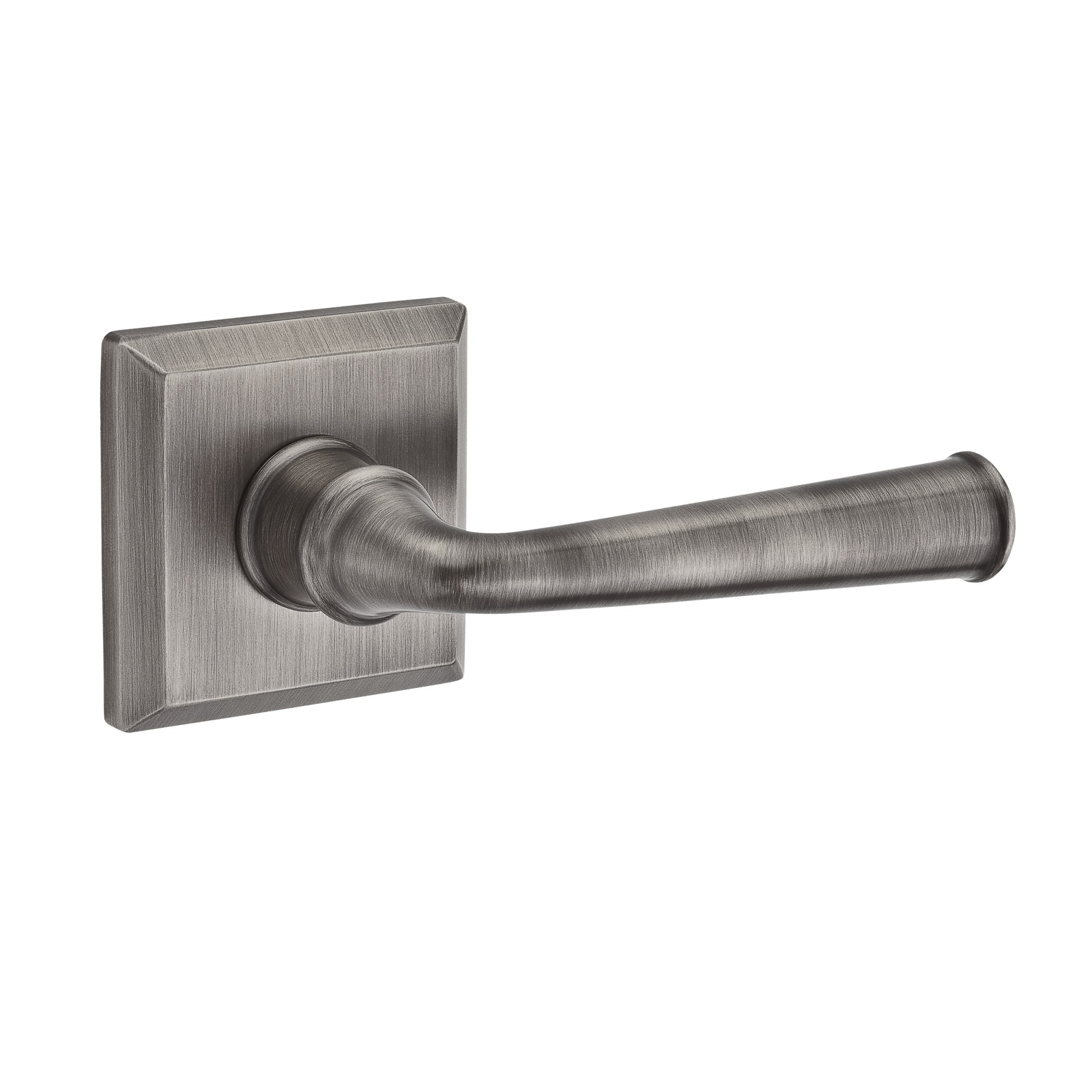 Baldwin Reserve HDFEDRTSR152 Door Handle Sets Half Dummy Right Hand Federal Lever and Traditional Square Rose Matte Antique Nickel Finish - image 1 of 3