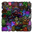 thumbnail image 5 of Paquete de pegatinas de neón, 200 pegatinas de vinilo impermeables para botellas de agua, monopatín, portátil, guitarra, ordenador, teléfono, pegatinas de graffiti de moda para adolescentes y adultos Rojo Verde, 5 of 5