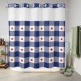 thumbnail image 6 of No Hook Shower Curtain with Built-in Rings - 4th of July Red Americana Stars Washable Waterproof Fabric Bathroom Curtains for Hotel,Rentals, 72 X 72 Inch Long , Blue White Check Plaid, 6 of 9